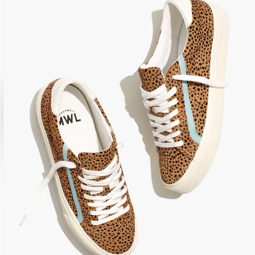 Madewell Sidewalk Low-Top Sneakers in Spotted Calf Hair
